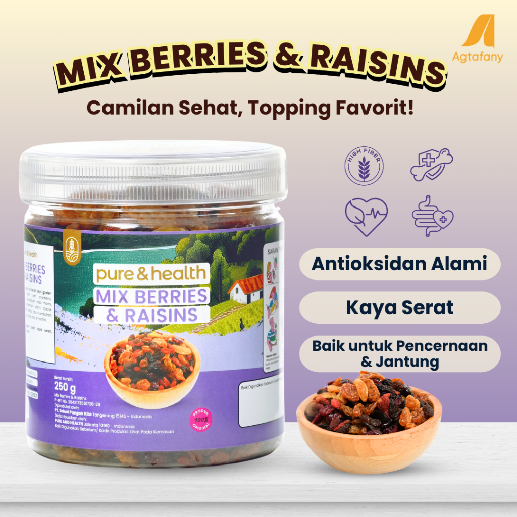 Jual Mix Berries and Raisins 250 gr Cranberry Goji Berry Dark Raisin ...