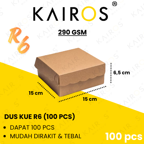 Jual (1 Pack/ 100 pcs) EXCELINDO Kotak Dus Kue / Dus Makanan R6 Kraft ...