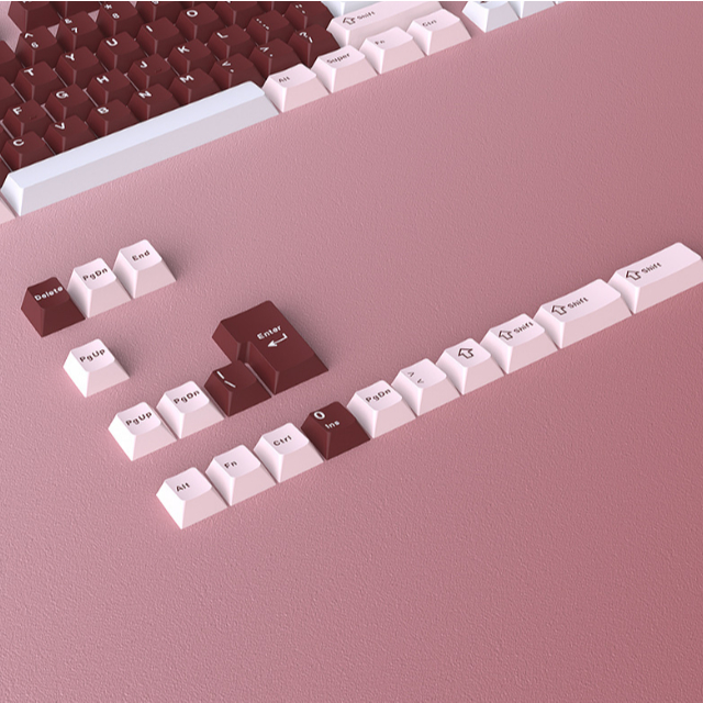 Jual Keycaps PBT Double Shot Pink Maroon White Cherry Profile | Shopee ...
