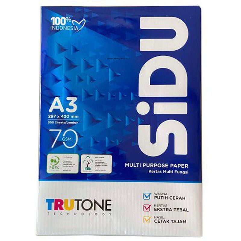 Jual [RIM] Kertas HVS SIDU A3 70 GSM | Shopee Indonesia