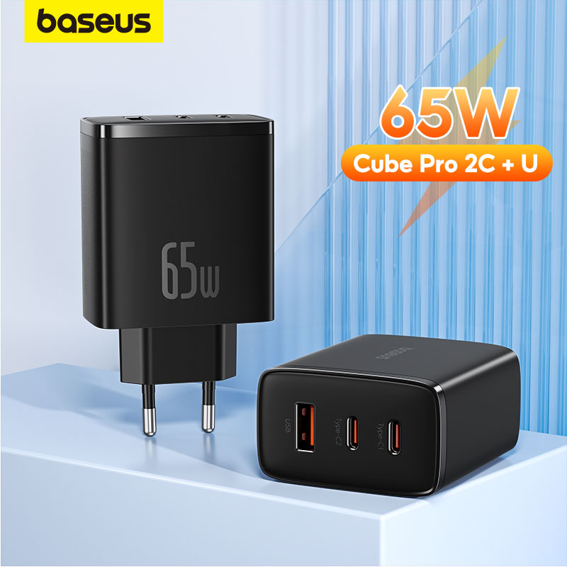 Jual Baseus Cube Pro 65W Fast Charger 3 Port Compact | Shopee Indonesia