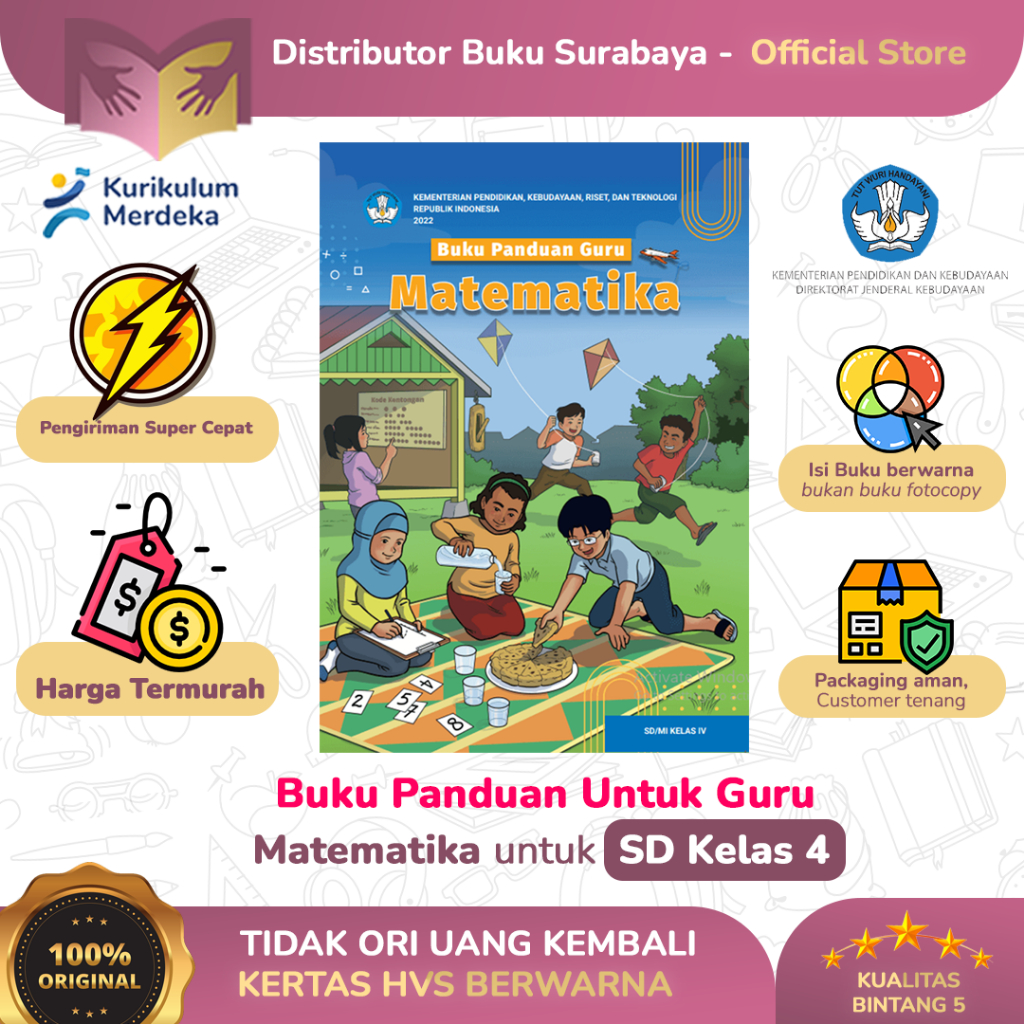 Jual Buku Panduan Guru Matematika Kelas 4 SD Kurikulum Merdeka ...