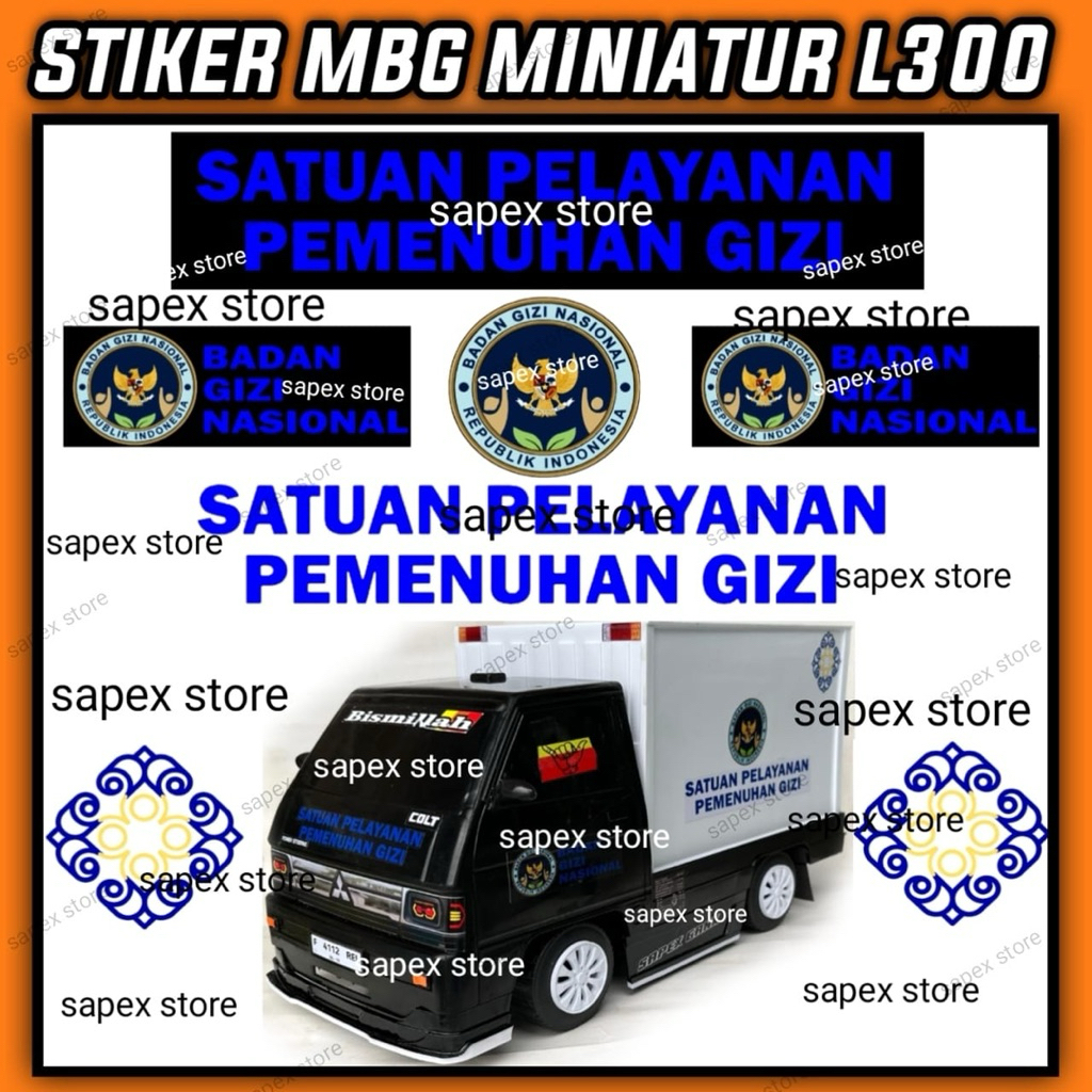 Jual STIKER MBG MINIATUR PICK UP L300 PLASTIK(bukan asli) | Shopee ...