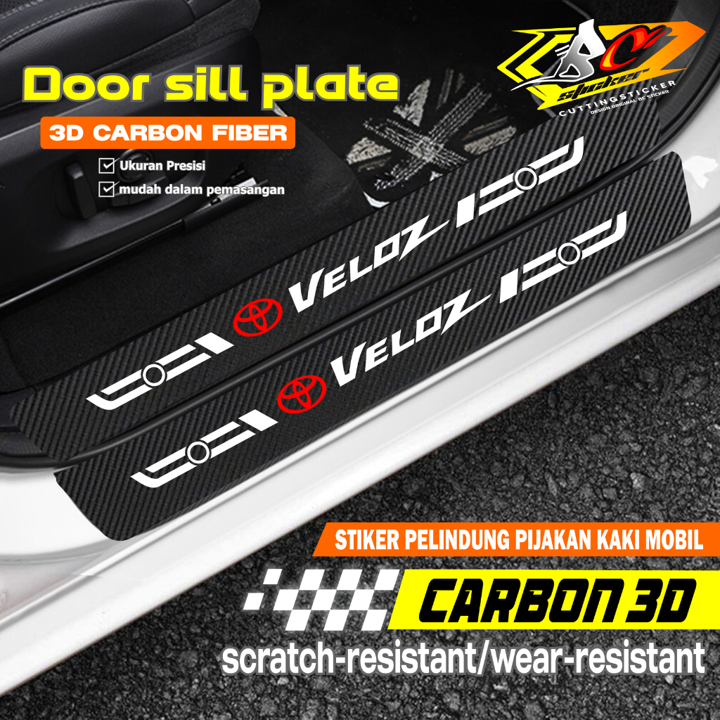 Jual 9 Pcs Stiker Pelindung Pintu Mobil 3D Door Sill Plate Guard Toyota ...