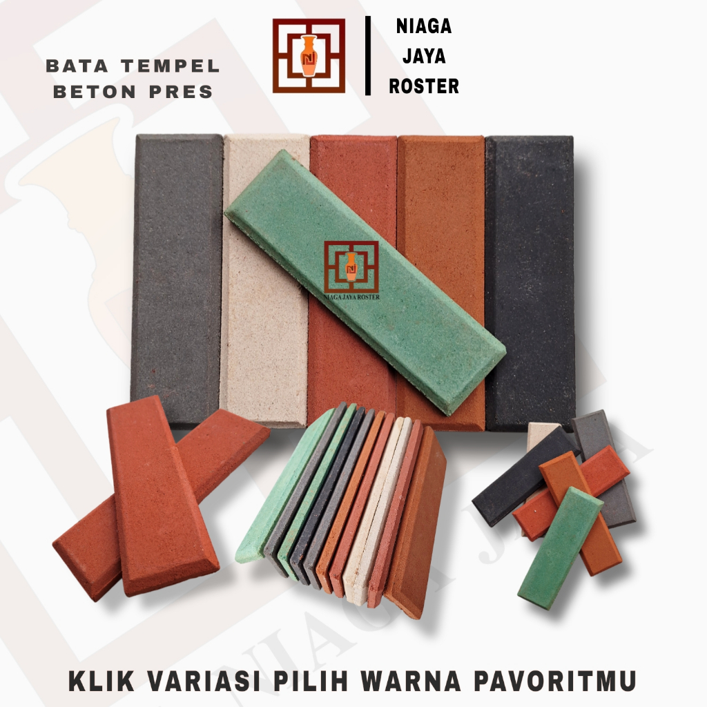 Jual NIAGA JAYA ROSTER- BATA TEMPEL BETON, UKURAN 24×7×1,5CM, bata ...