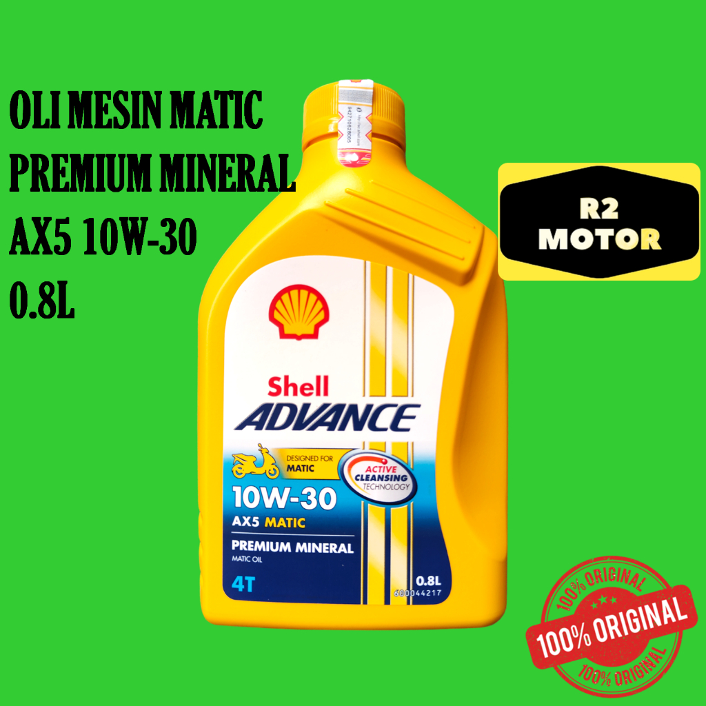 Jual OLI MESIN MOTOR MATIC SHELL ADVANCE AX5 10W-30 (0.8L) BEAT VARIO ...