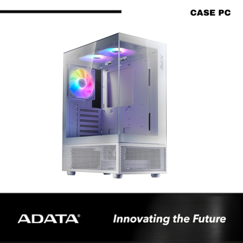 ADATA XPG PC CASE ATX INVADER X MINI WHITE (5X 120MM ARGB FANS)