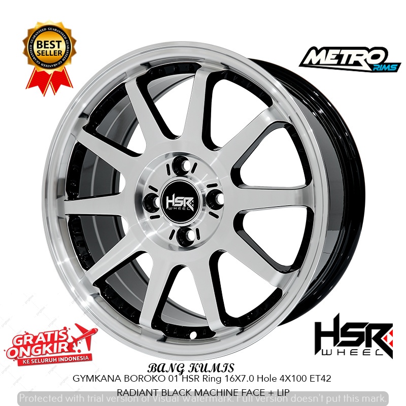 Jual VELG RACING HSR GYMKANA RING 16 COCOK UNTUK MOBIL AVEO SPIN KALOS ...