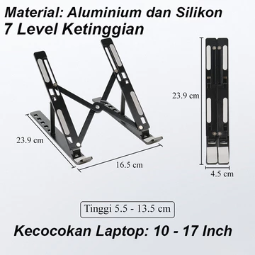 Laptop Stand Foldable Adjustable Aluminium 12 17 Inch