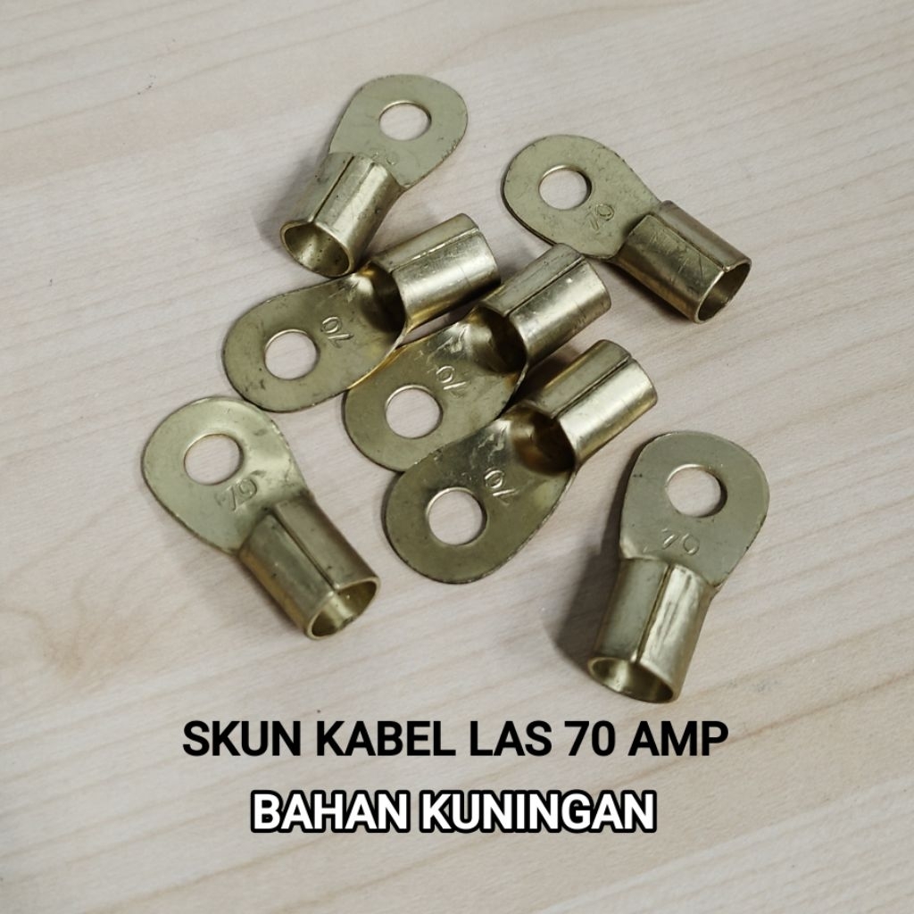 Jual SKUN KABEL LAS TERMINAL KABEL MODEL BULAT 70 AMP KUNINGAN | Shopee ...