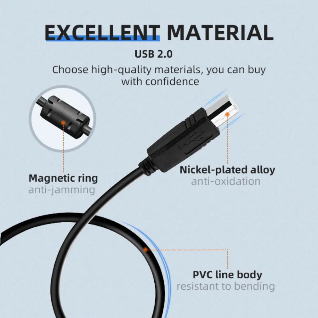 USB Data PC Cable Cord For Behringer U-Phoria UM2, UMC2, UMC22 Audio Interface
