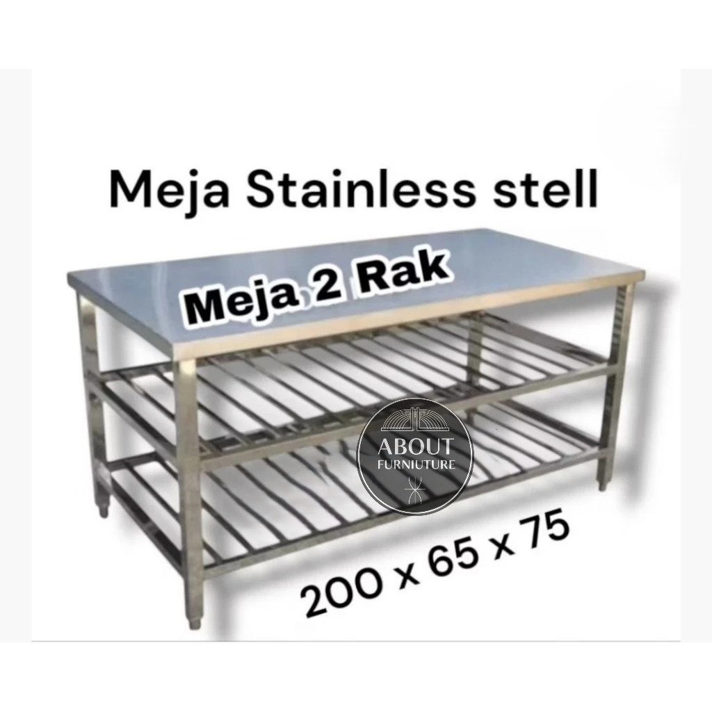 Jual Meja Stainless 3 Susun 2 Rak Restoran MBG - Meja 3 Susun Stainless ...