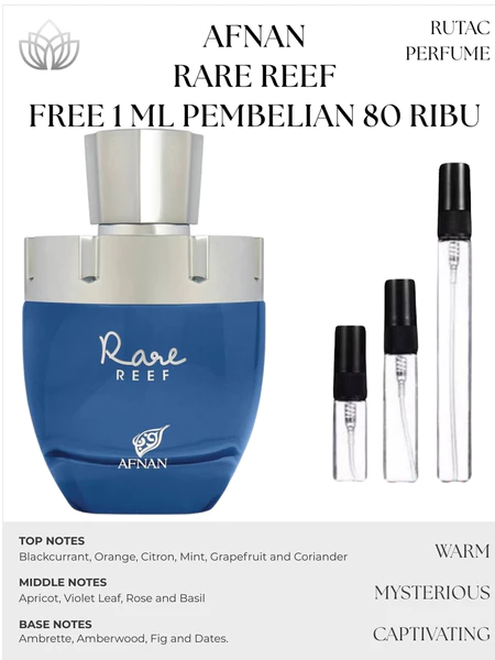 Decant Parfum Afnan Rare Reef 2ml 5ml 10ml Original | Parfum Pria Dan Wanita | Tester Parfum + rare-reef-5ml