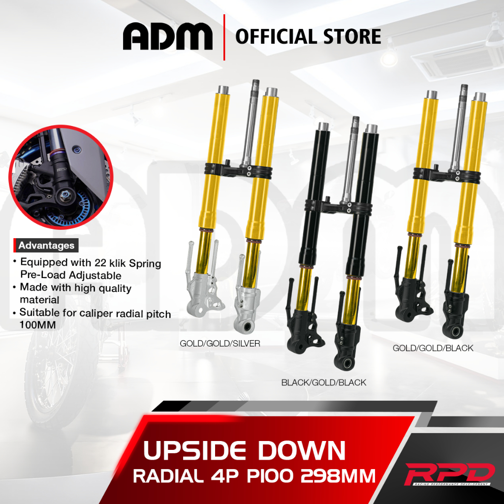 Jual Shock Depan RPD Upside Down Radial 4P P100 298MM For X-Max ...