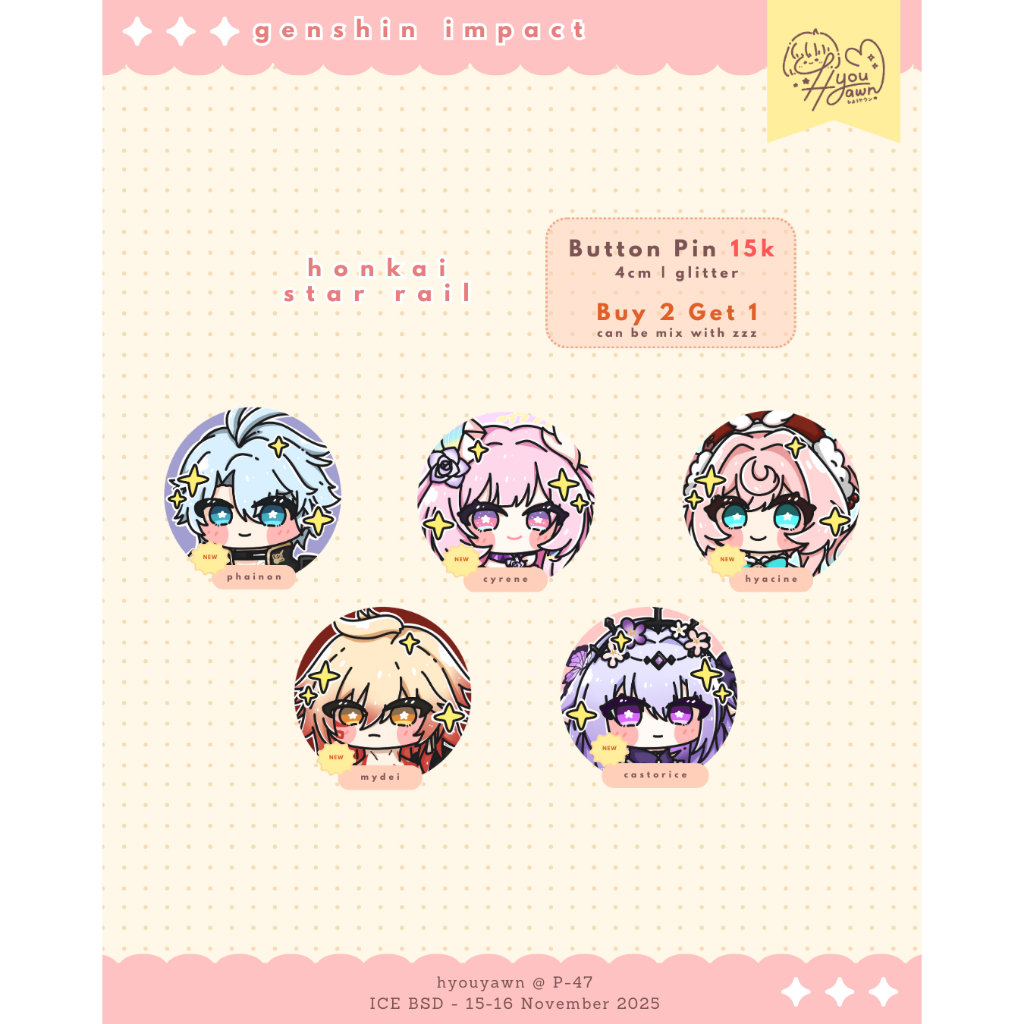 Jual BUTTON PIN Honkai Star Rail HSR Fanmerch by Hyouyawn | Shopee ...
