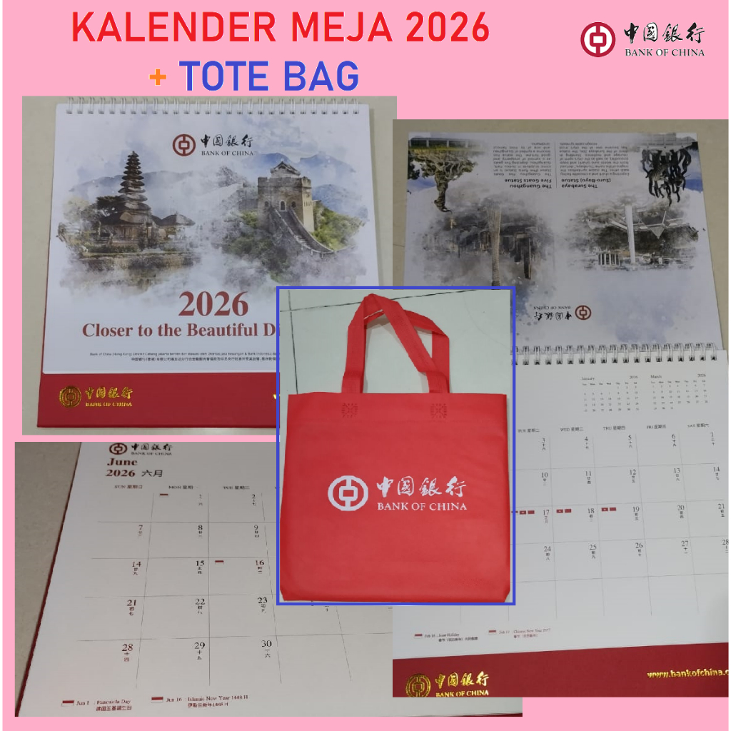Jual NEW Kalender Bank Capital/ Bank of China 2026 | Shopee Indonesia