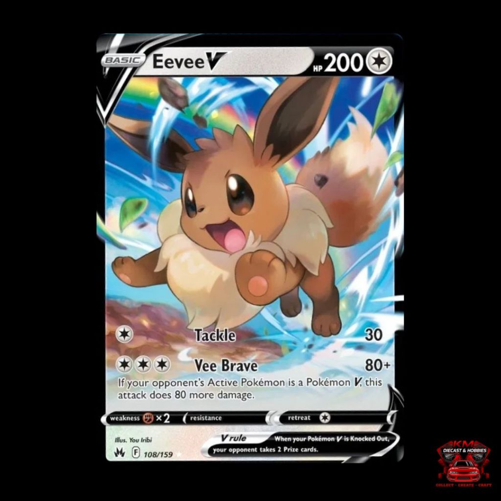 Jual Eevee V Rare 108/159 Pokemon TCG Pokemon English Crown Zenith ...
