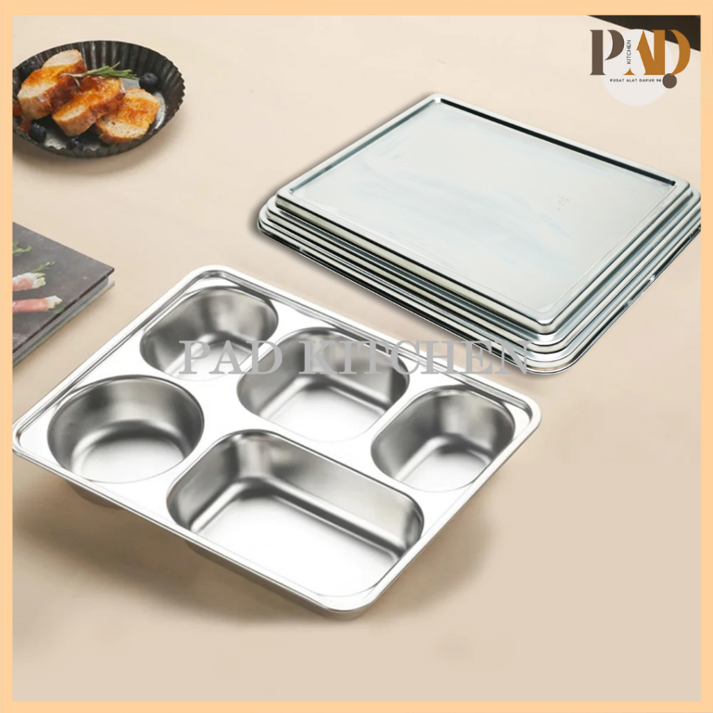 Jual FOOD TRAY SEKAT 5 TINGGI 6CM PUS TUTUP STAINLESS/PIRING OMPRENG ...