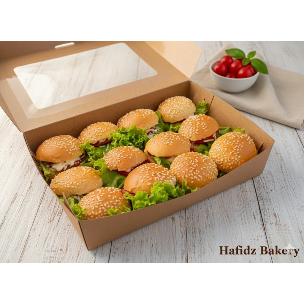 Jual ready roti manis burger mini isi 12, premium fresh lembut, enak ...