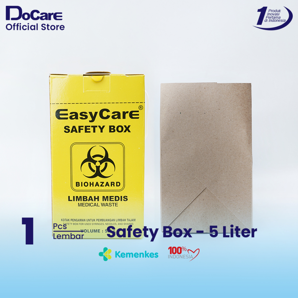 Jual EasyCare Safety Box 5L / Tempat Sampah Medis/ Biohazard Wadah ...