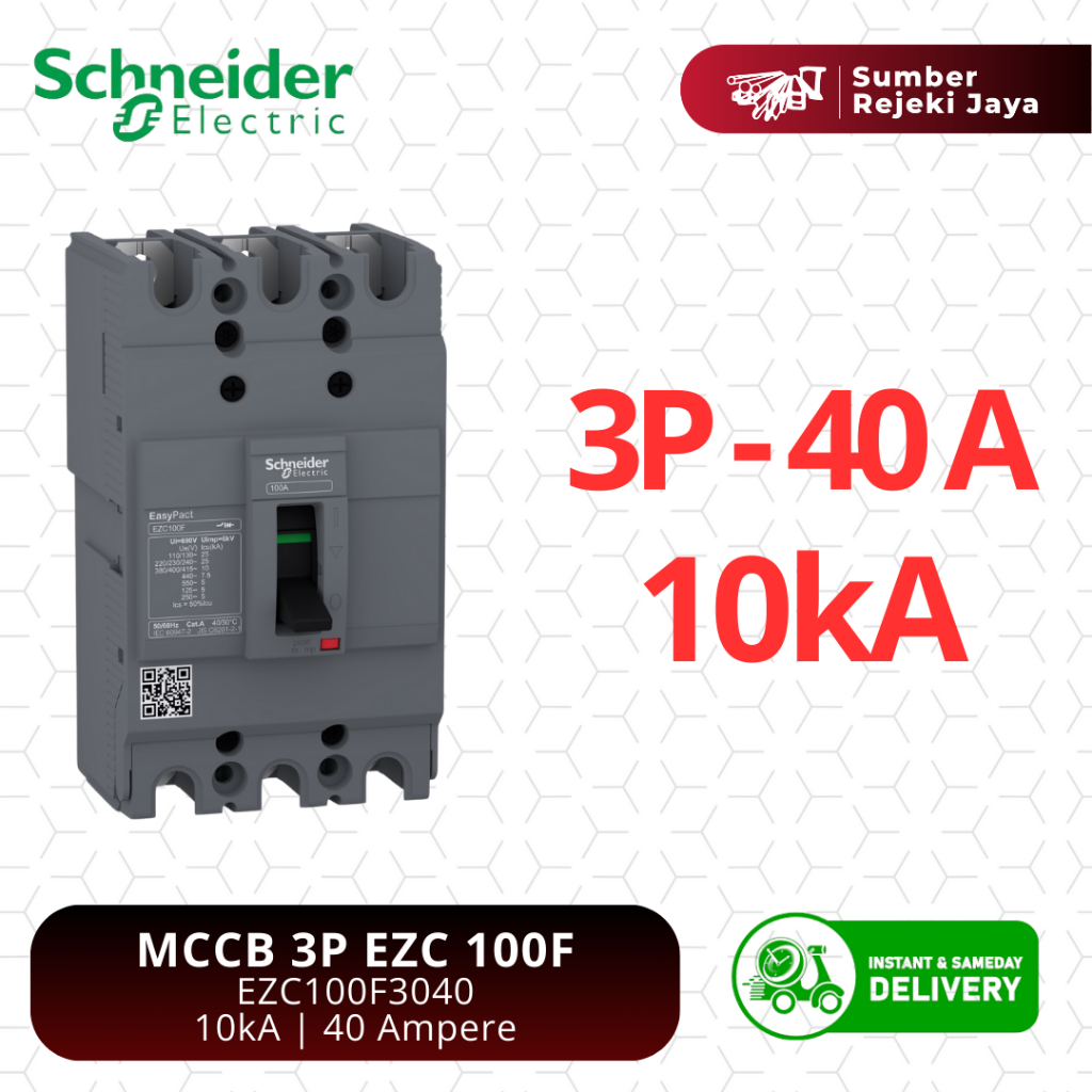Schneider MCCB NFB Breaker EZC100F 3P 40A 10kA | EZC100F3040
