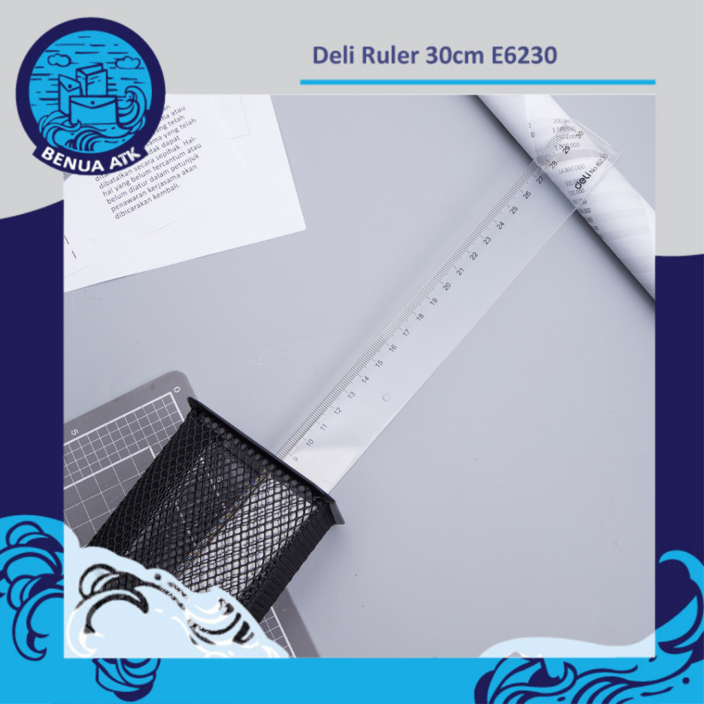 Jual DELI E6230 Ruler / Penggaris Transparant 30cm (1pcs) | Shopee ...