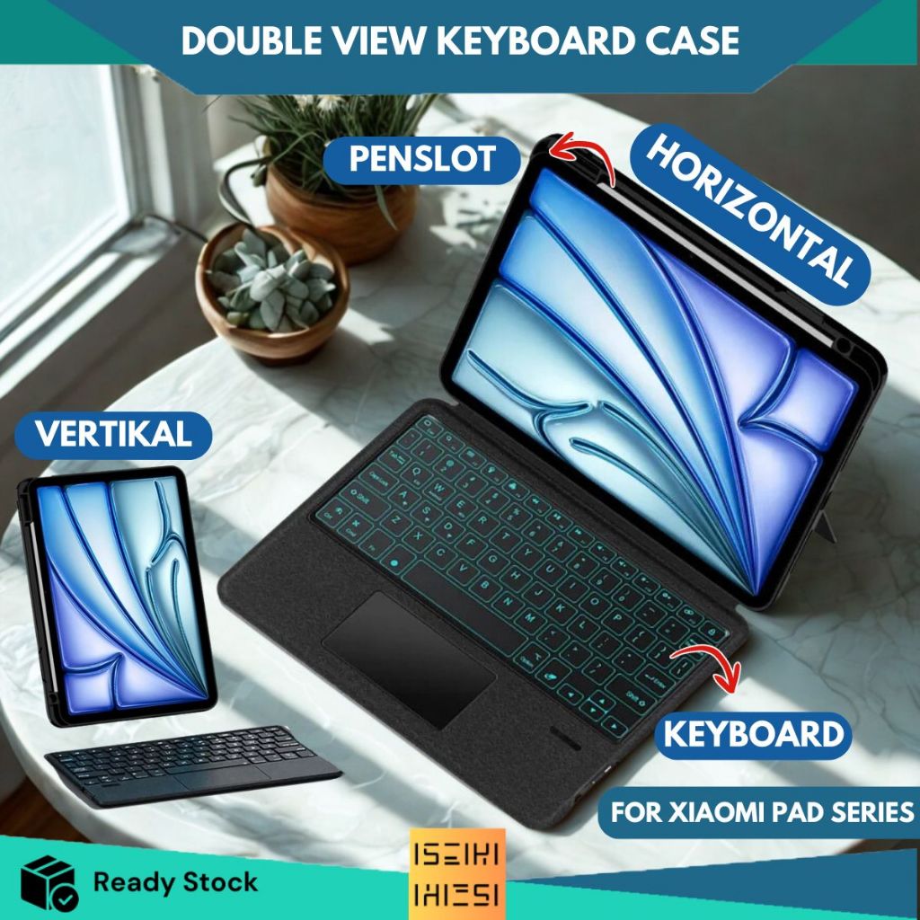 Jual Magic Keyboard Smart Case Redmi Pad 2 / Mi Pad 7 6 S Pro / Redmi ...