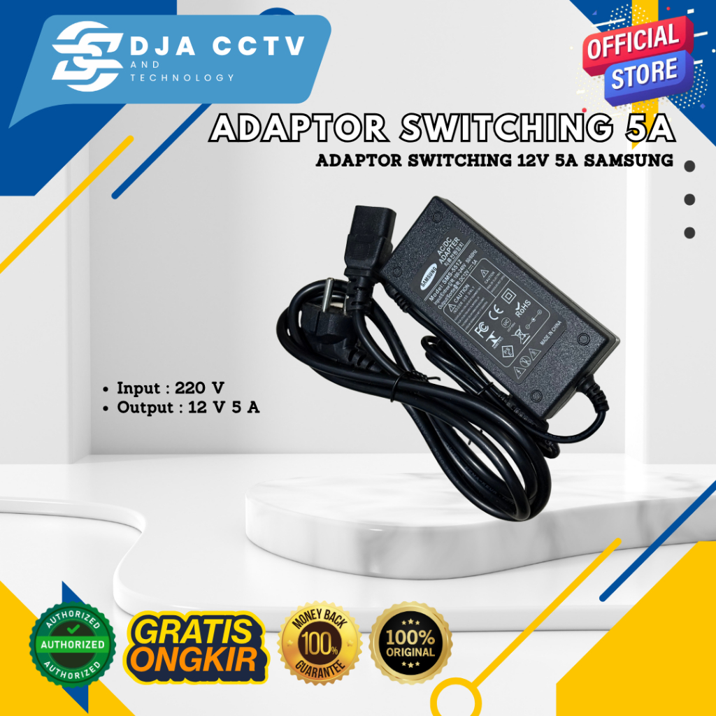 Jual Adaptor 12V 5A Samsung | Adaptor DVR CCTV Elektronika | Shopee ...