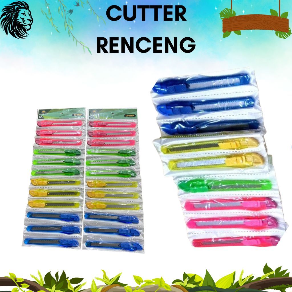 Jual Cutter Renceng Isi 12 Pcs – Cutter SEDANG Tajam Serbaguna untuk ...
