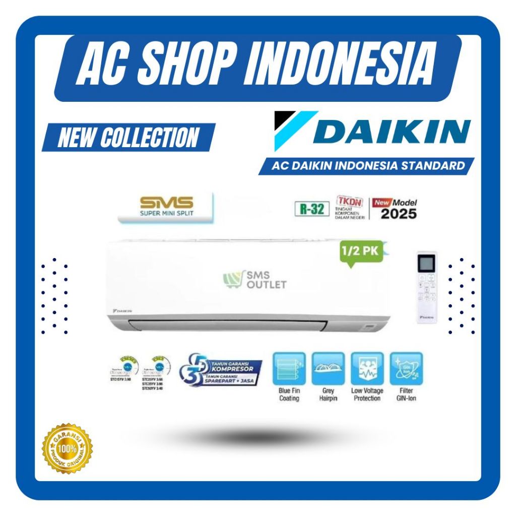 Jual AC Daikin Stc35yv Air Conditioner Standar 1.5Pk Gin-ION Filter ...