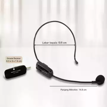 BARU TaffSTUDIO Mic Mikropon Bando Wireless LCD Mengajar Pemandu Imam Masjid Konten Kreator HX