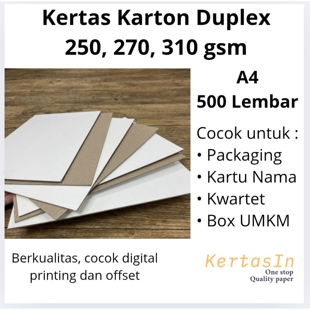 Jual Kertas Karton Duplex Tebal A4 1 Rim 250 310 350 gsm | Cocok untuk ...