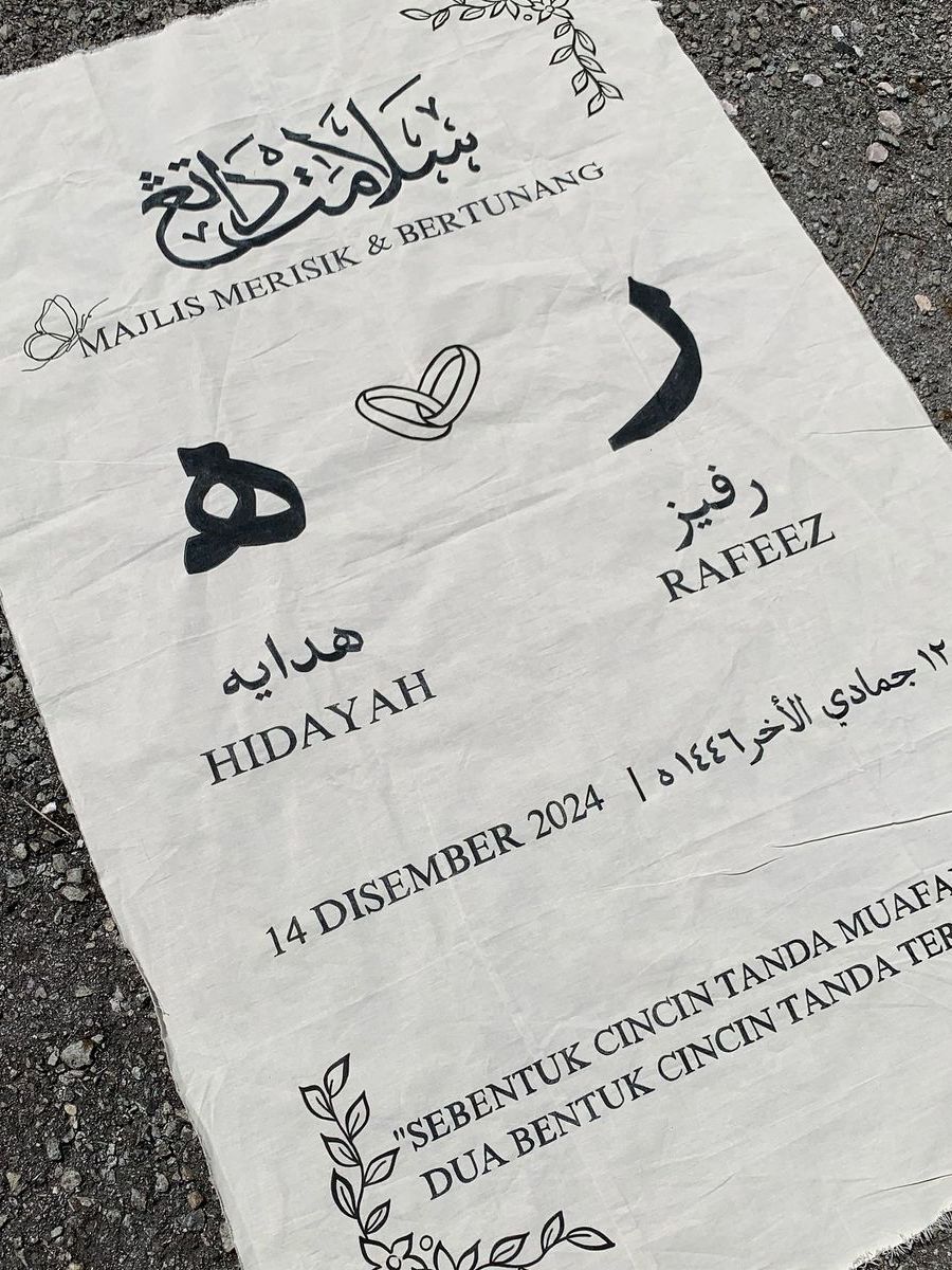 Jual BACKDROP WELCOME SIGN | WEDDING/ENGAGMENT SIGN KAIN | BAHAN BLACU ...