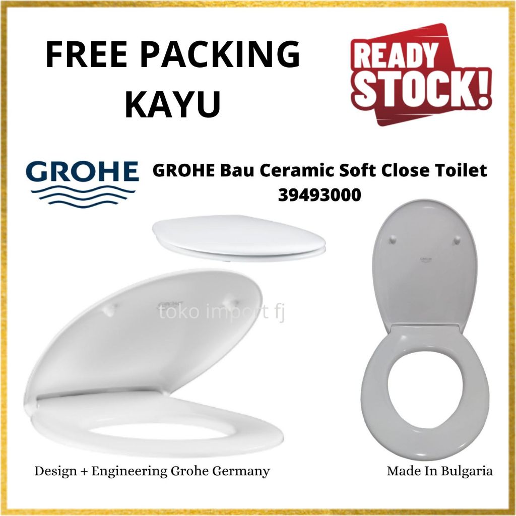 Jual Grohe Bau Ceramic WC seat Soft Close Toilet 39493000 - Tutup ...