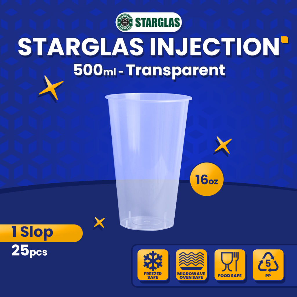 Jual STARGLAS CUP INJECTION 500ML [16 OZ] TRANSPARENT – [25 PCS] | SLOP ...