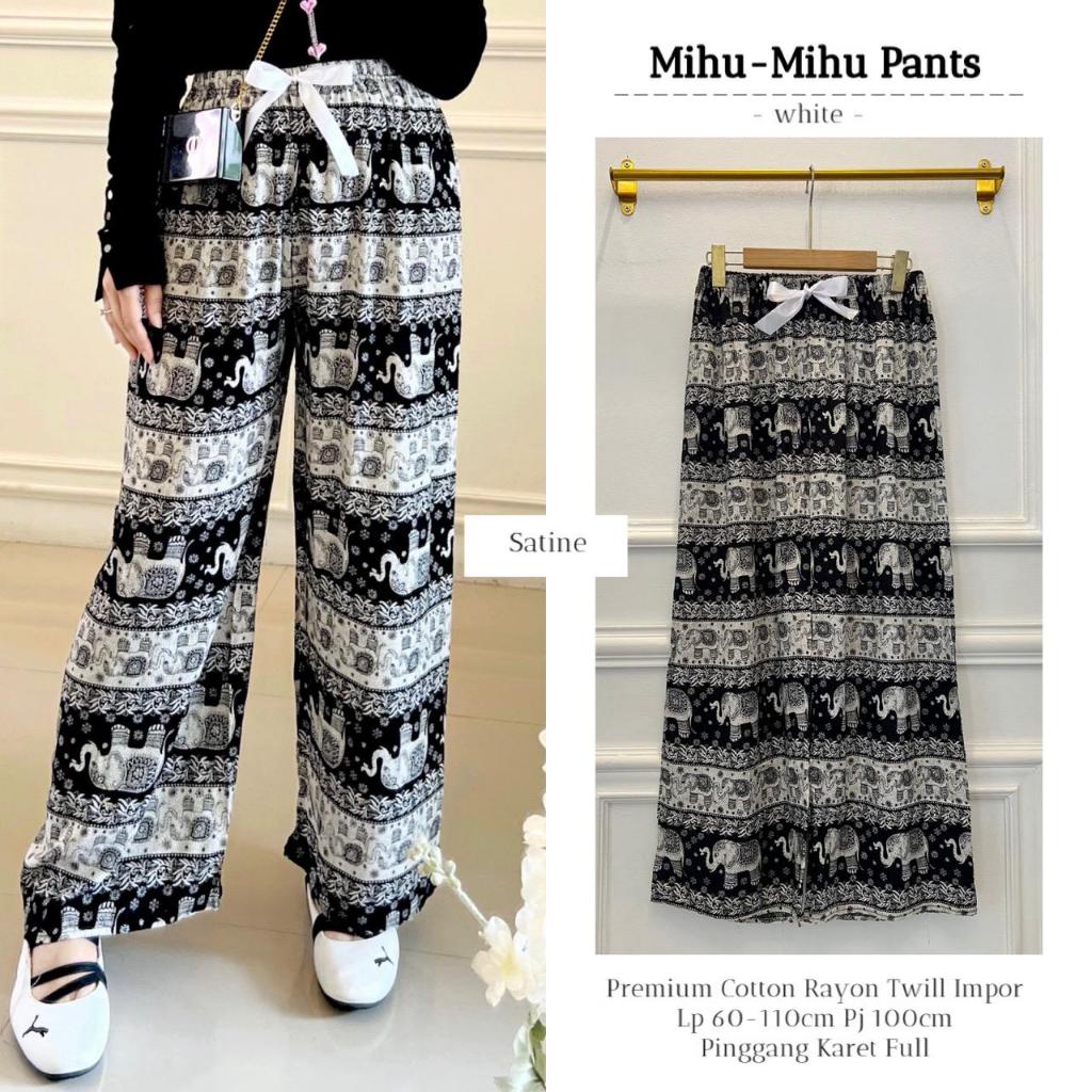 Jual Mihu-Mihu Pants Celana Kulot Panjang Wanita Original Motif Gajah ...