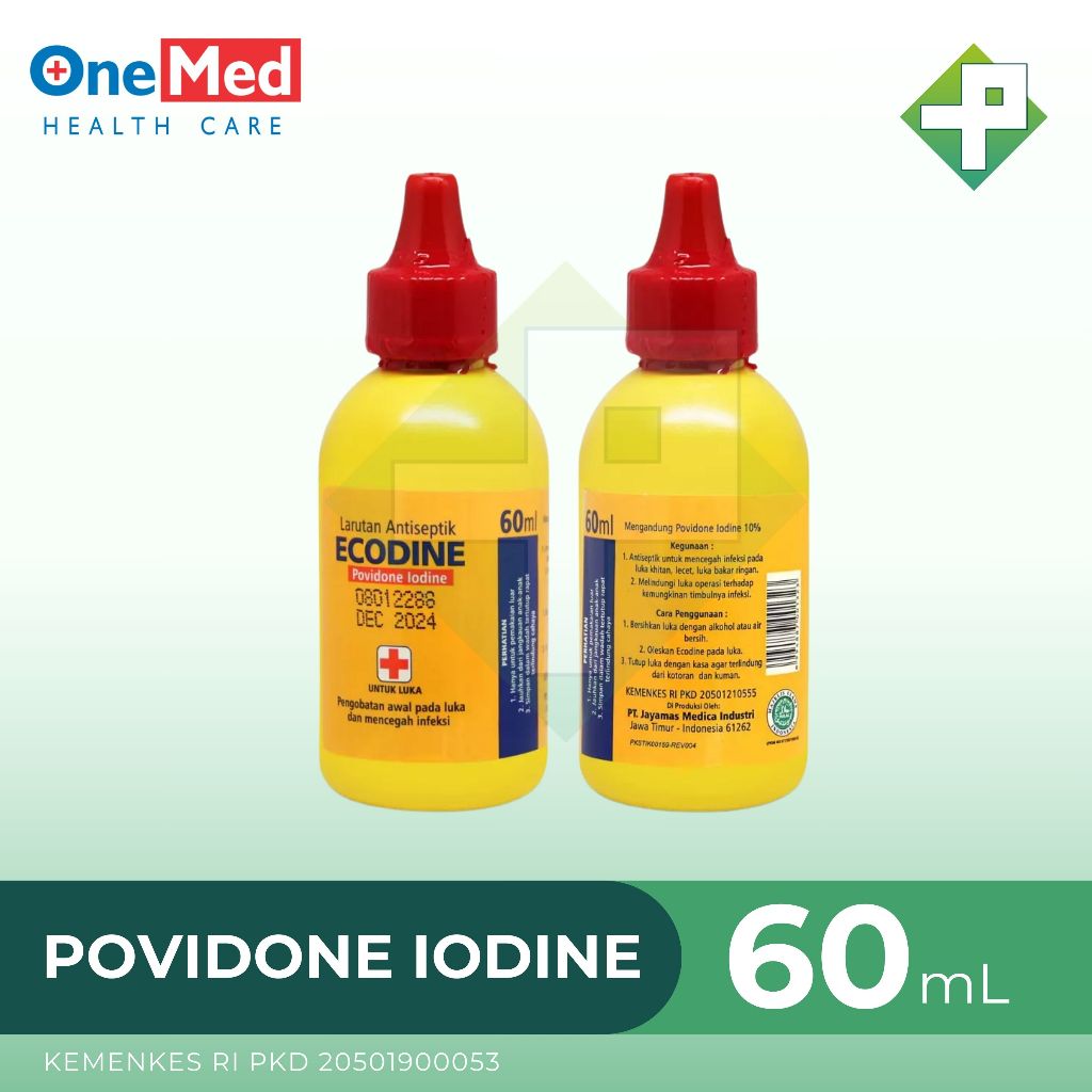 Jual Onemed - Povidone Iodine Ecodine 60ml | Obat Merah Antiseptik ...