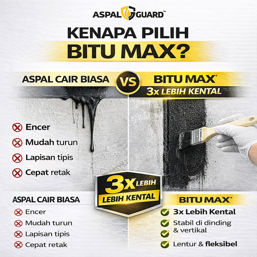 Jual BITMAX Aspal Cair Bitumen 5 kg Super Kental Untuk Plafon,Dinding ...