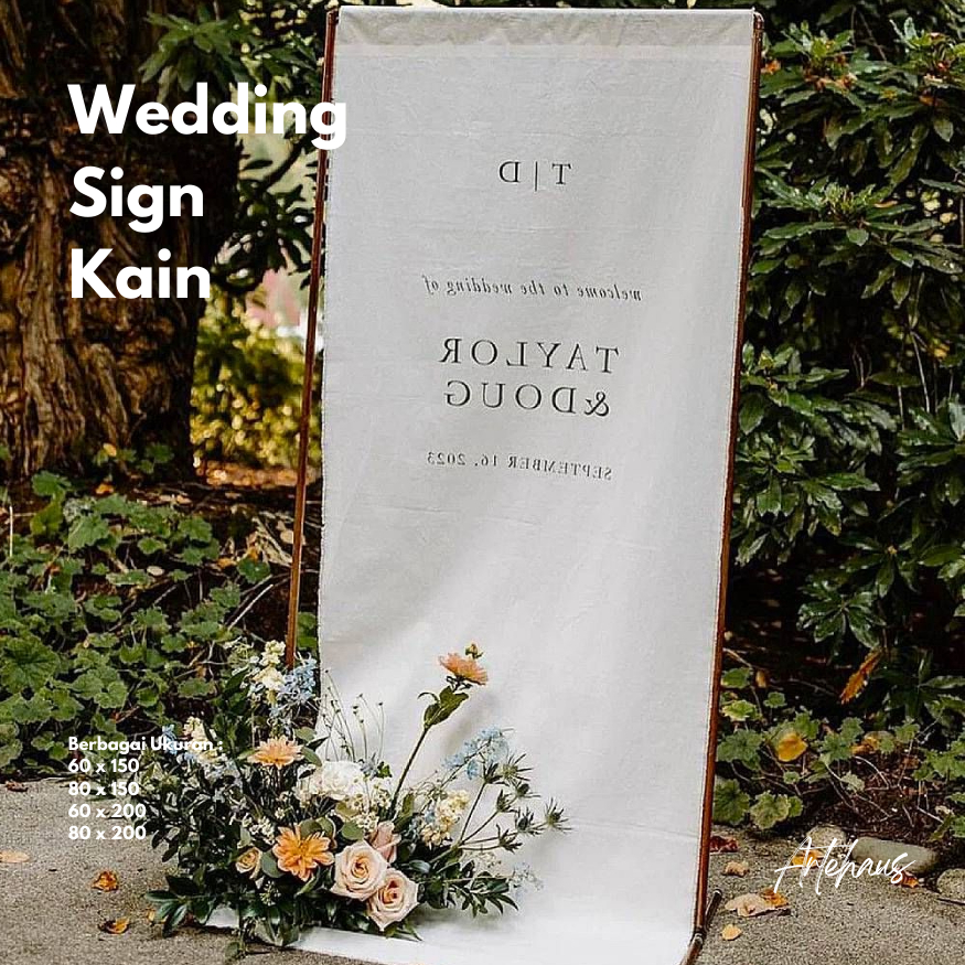 Jual WEDDING SIGN KAIN CUSTOM | BANNER KAIN WEDDING | UKURAN LENGKAP ...