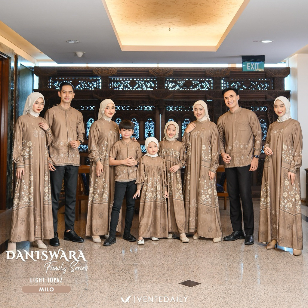 Riva Fashion Daniswara Sarimbit Baju Set Family Series Lebaran 2026 Terbaru Baju Couple Keluarga