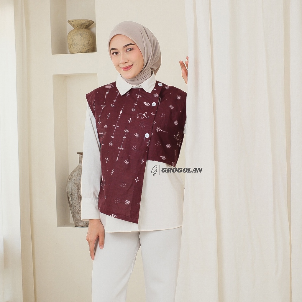Jual GROGOLAN Vest Outer Rompi Batik Atasan Wanita Outer Danila ...