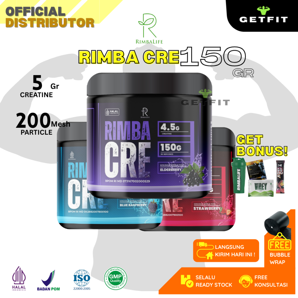 Jual RIMBALIFE RIMBA CRE 150 Gram Creatine Pure Monohydrate Crea BPOM ...