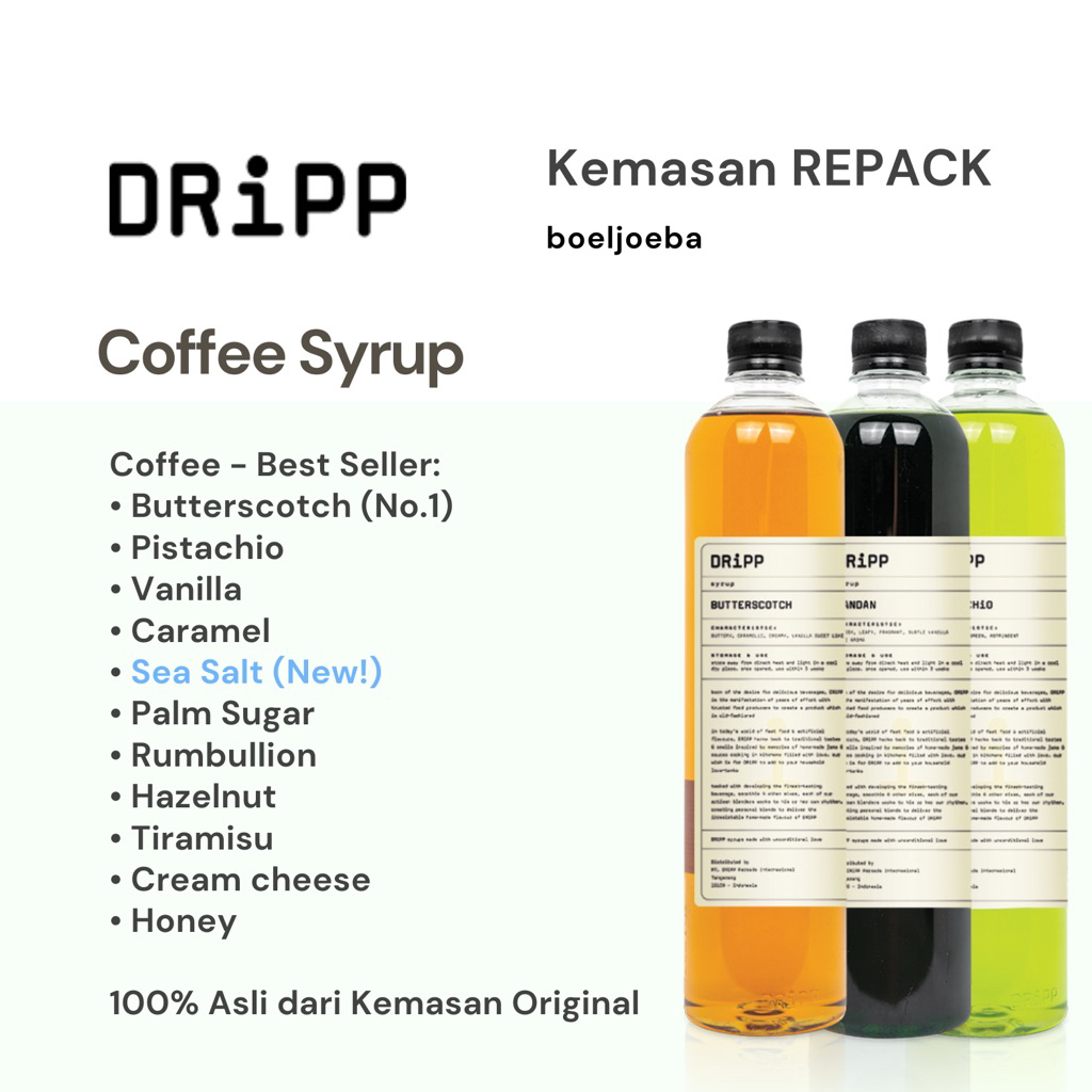 Jual Dripp - Coffee-Fruit-Floral-Pulp-Herb-Spices Syrup Repack [100] g ...
