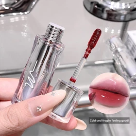 WindWind Ice Iron Watery Lip Gloss Mirror Lip Glaze Lip Jelly Tint Lipstik Glossy Transferproof