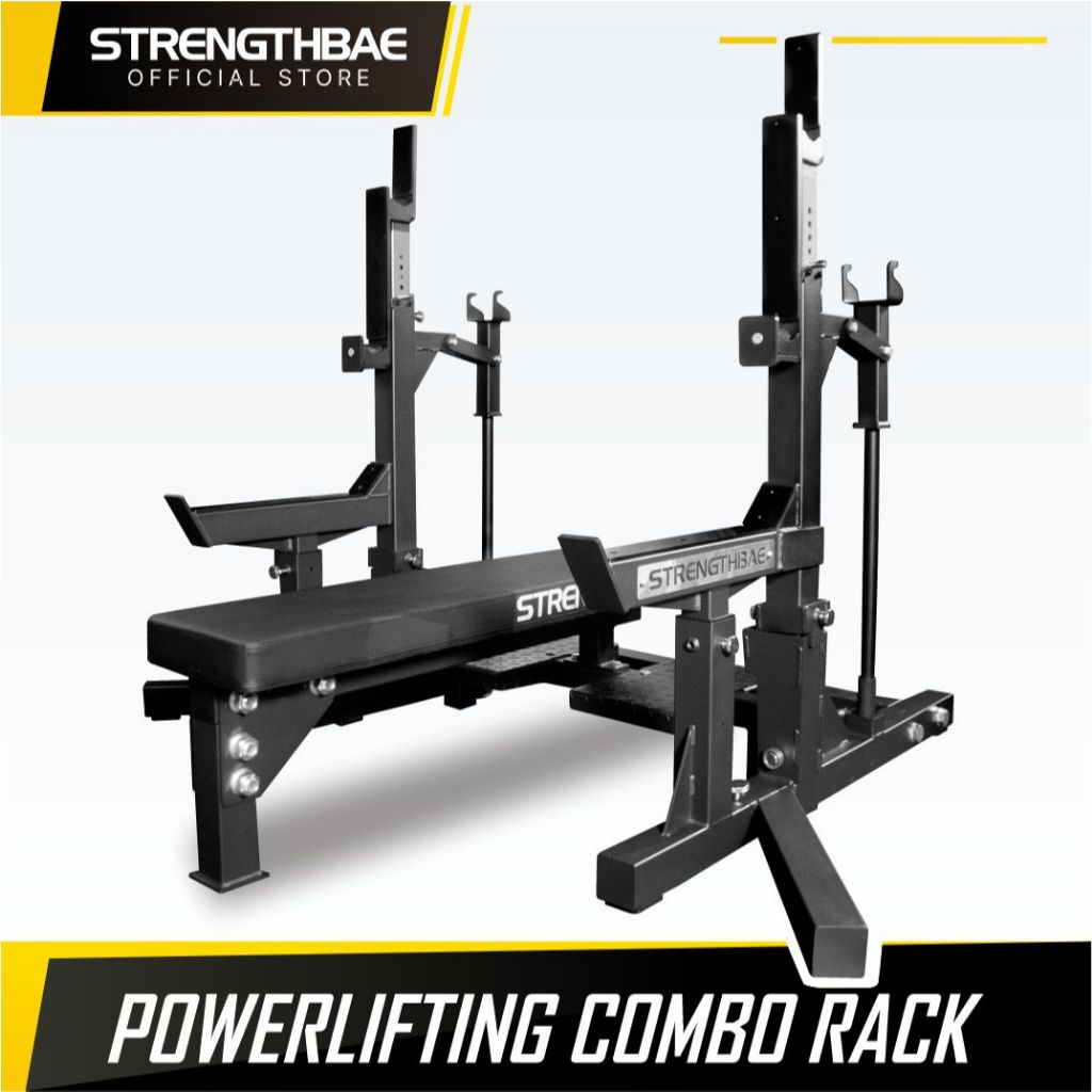 Jual Combo Rack STRENGTHBAE – Squat Stand dan Bench Press Rack Barbell ...