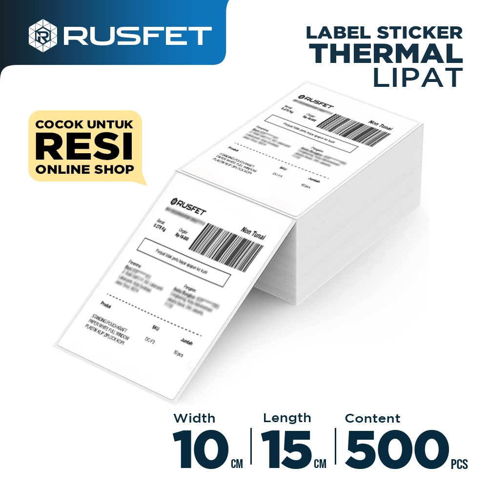 Jual RUSFET - Sticker Label Thermal Roll | Resi AWB Barcode Alamat ...