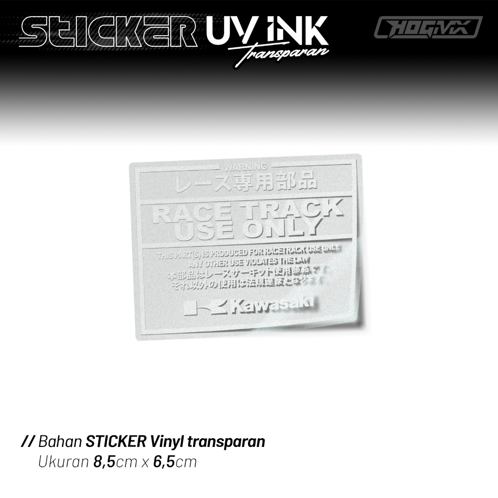 Jual STICKER BAHAN TRANSPARAN WARNING RACE TRACK USE ONLY | Shopee ...