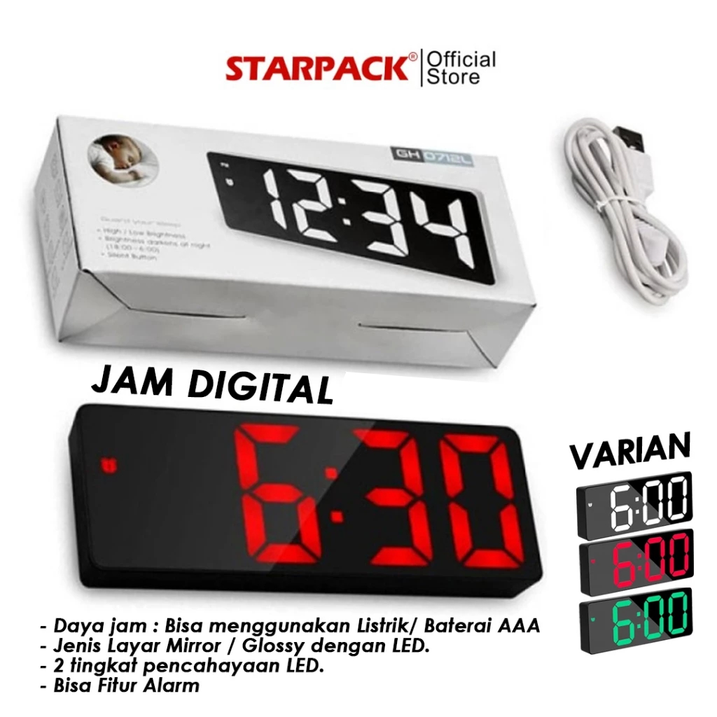 Jual Jam Meja Digital Led Weker / Smart LED Desk Clock / Digital Alarm ...