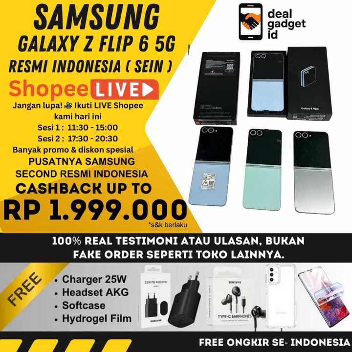 Samsung Galaxy Z Flip 6 | Flip 7 5G 512GB 256GB Second Resmi Sein indonesia