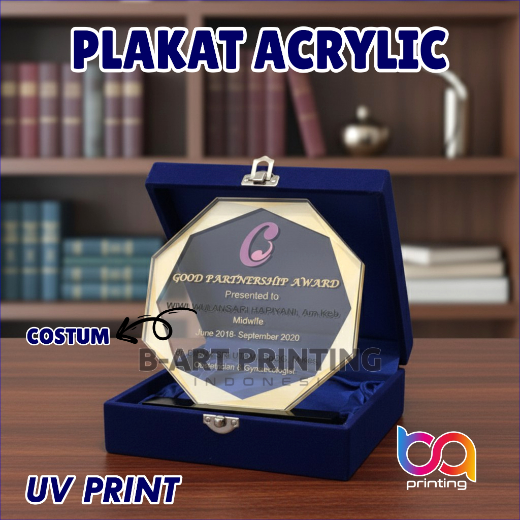Jual PLAKAT Akrilik VANDEL ACRYLIC Tebal 8 MM Box beludru Kado Wisuda ...